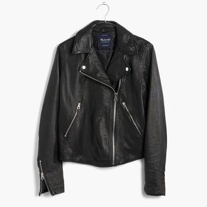 NWT madewell washed leather moto jacket Small